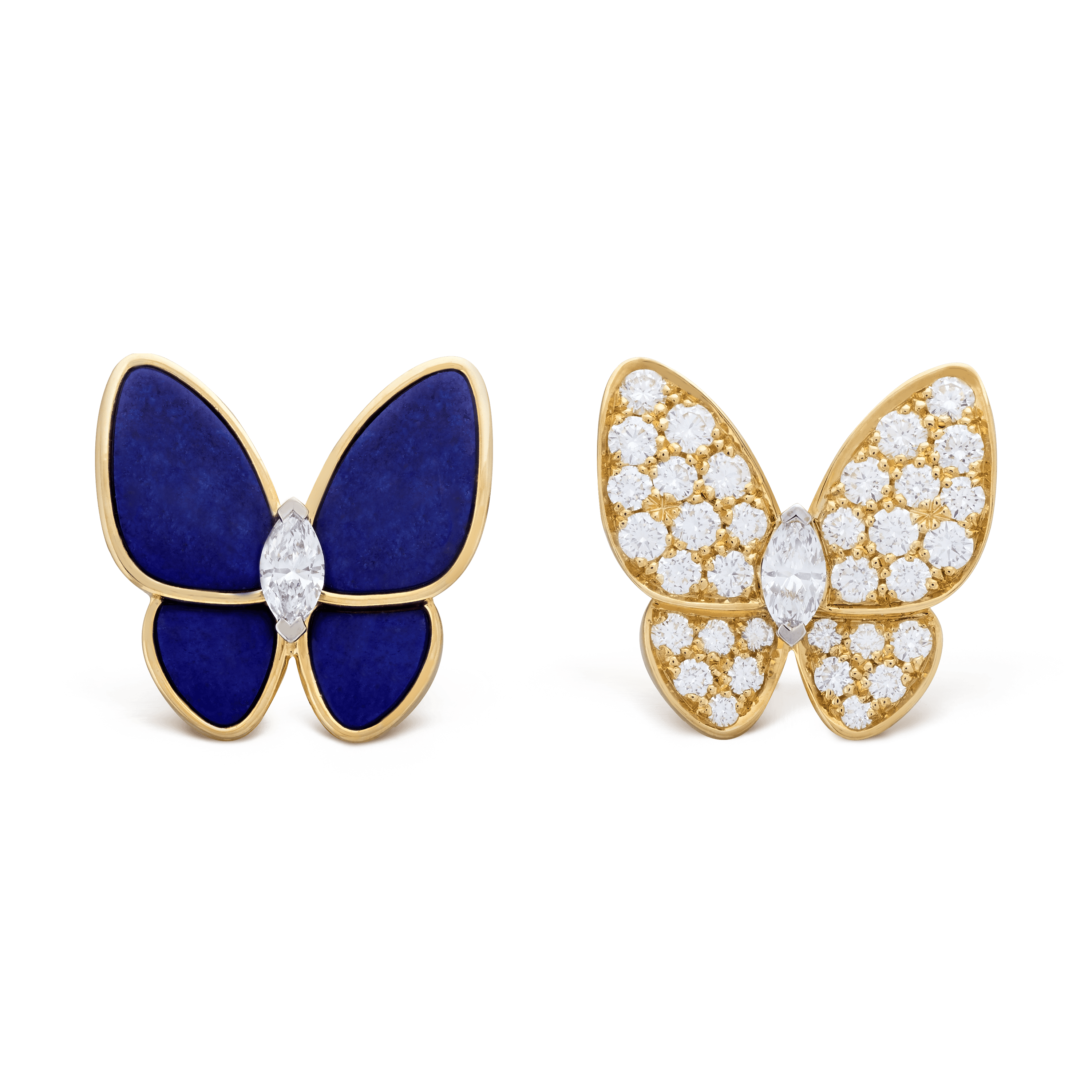 Two Butterfly earrings — lapis lazuli, yellow gold — VCARP3DO00
