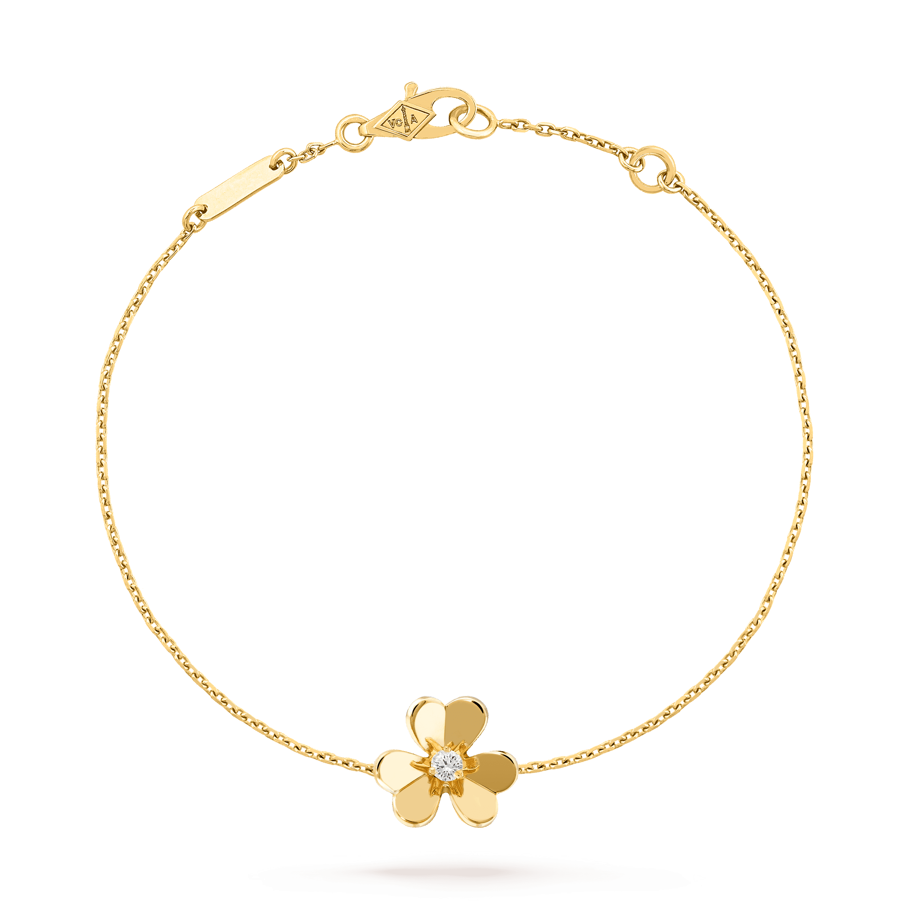 Frivole bracelet, mini model — diamond, yellow gold — VCARPJMM00