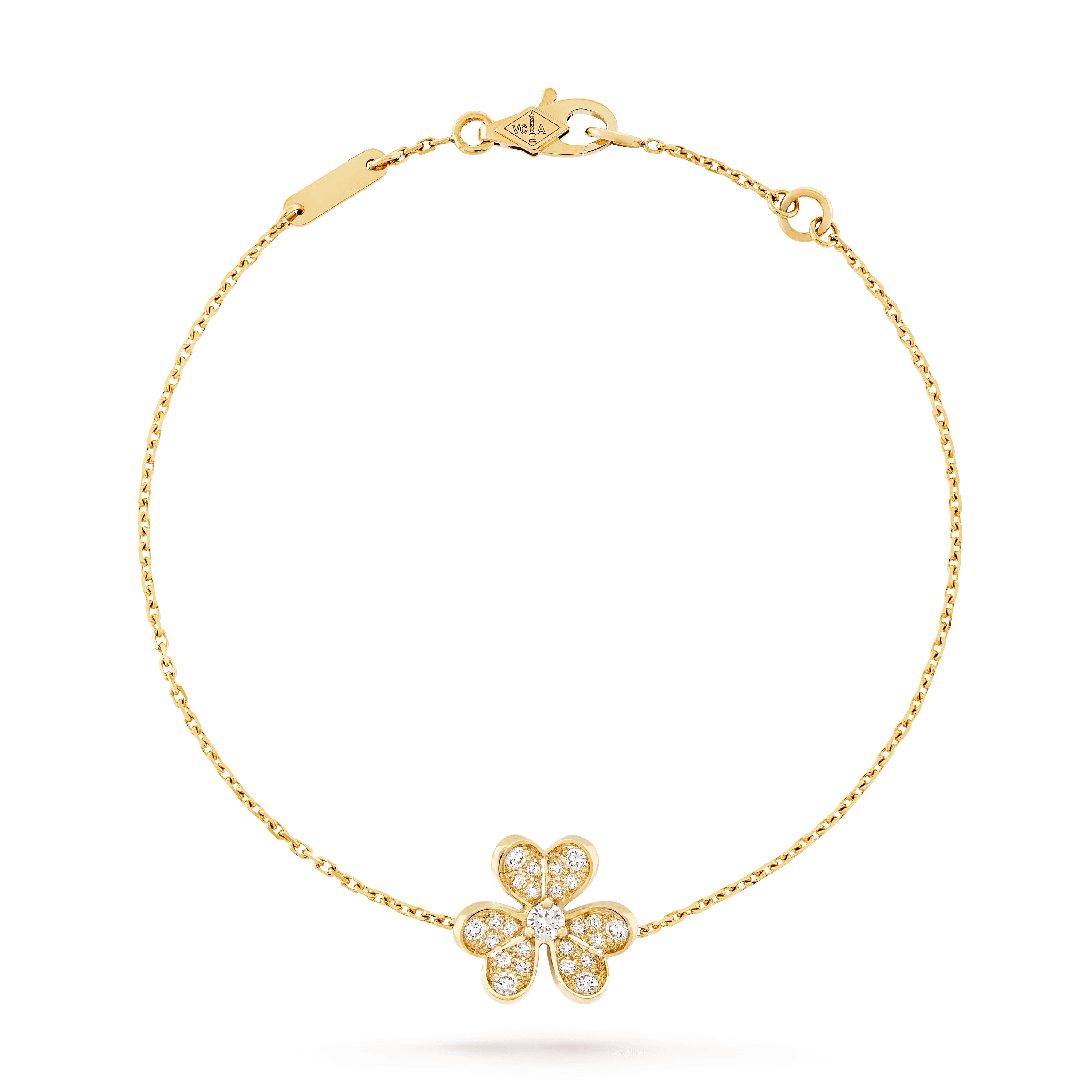 Frivole bracelet, mini model — diamond, yellow gold — VCARP24100