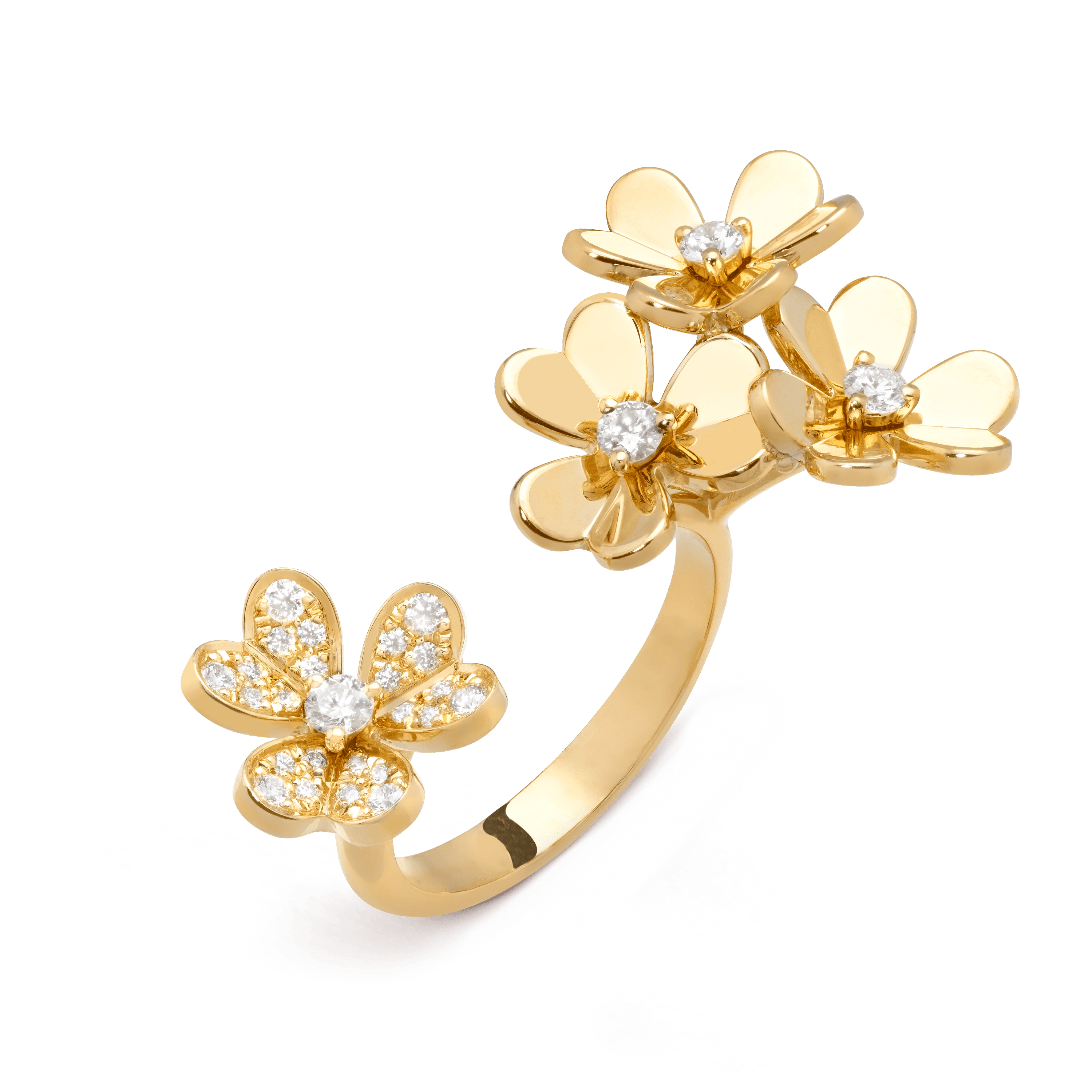 Frivole Between the Finger ring — diamond, yellow gold — VCARP3W500