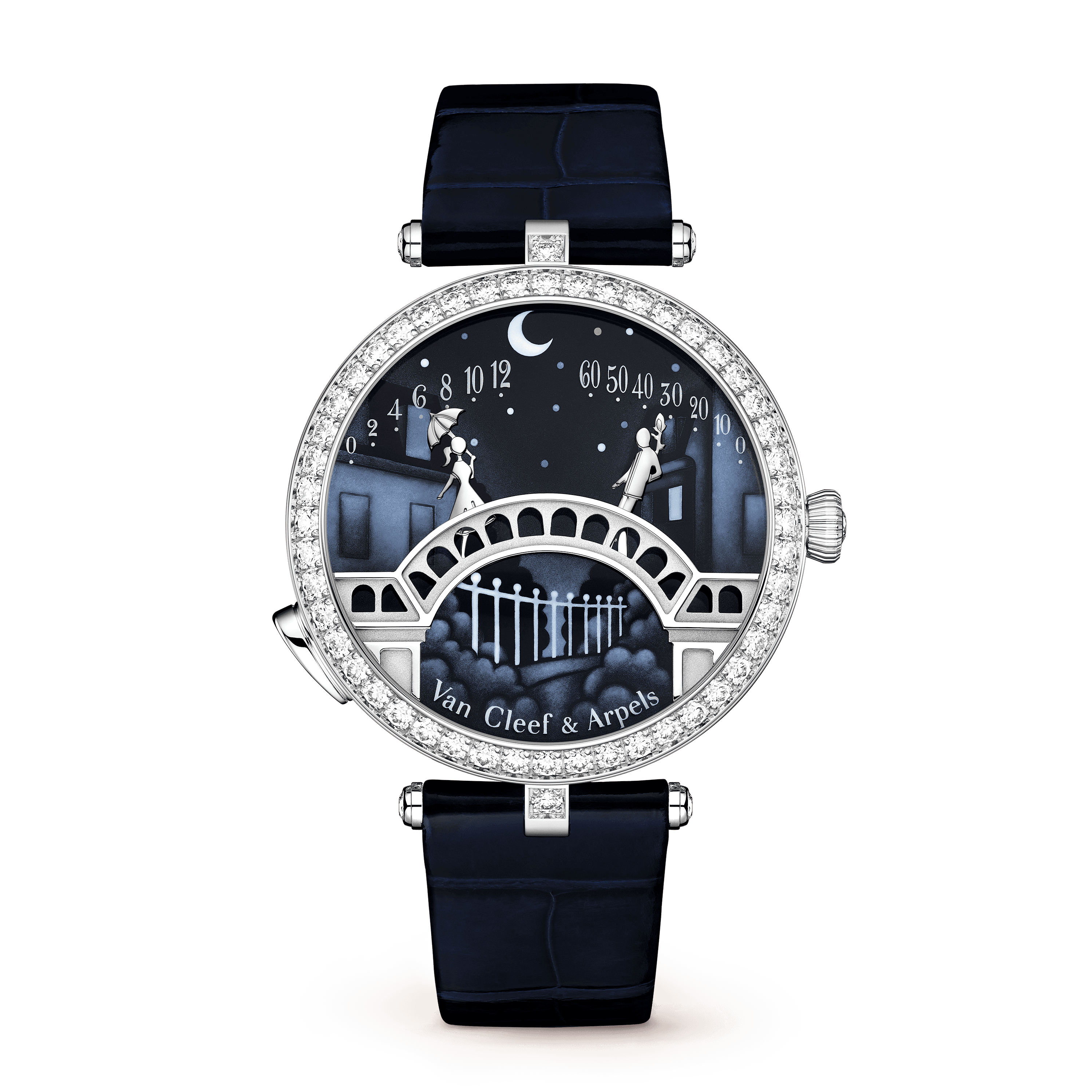 Lady Arpels Pont des Amoureux watch — diamond, white gold — VCARO8TY00