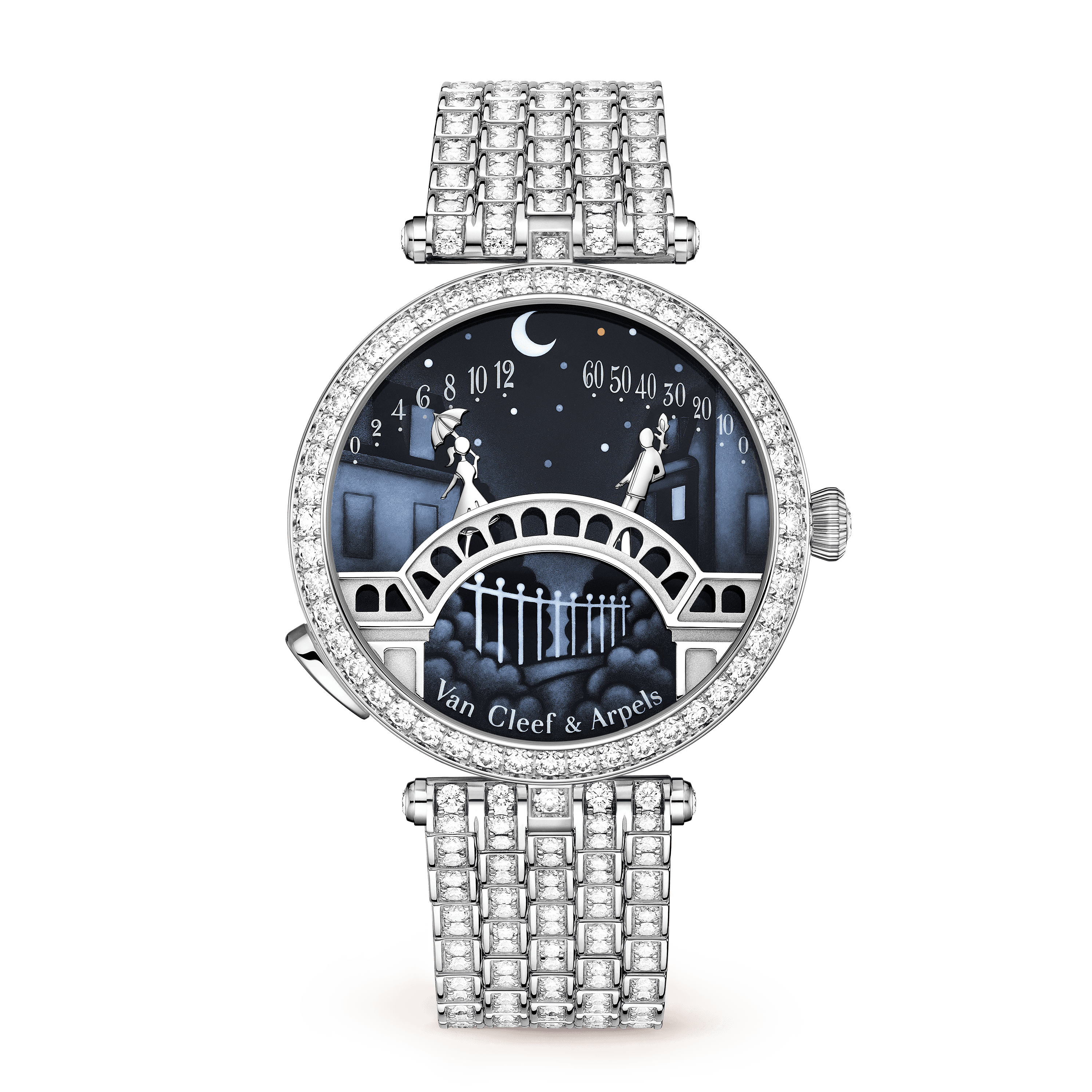 Lady Arpels Pont des Amoureux watch — diamond, white gold — VCARO90900