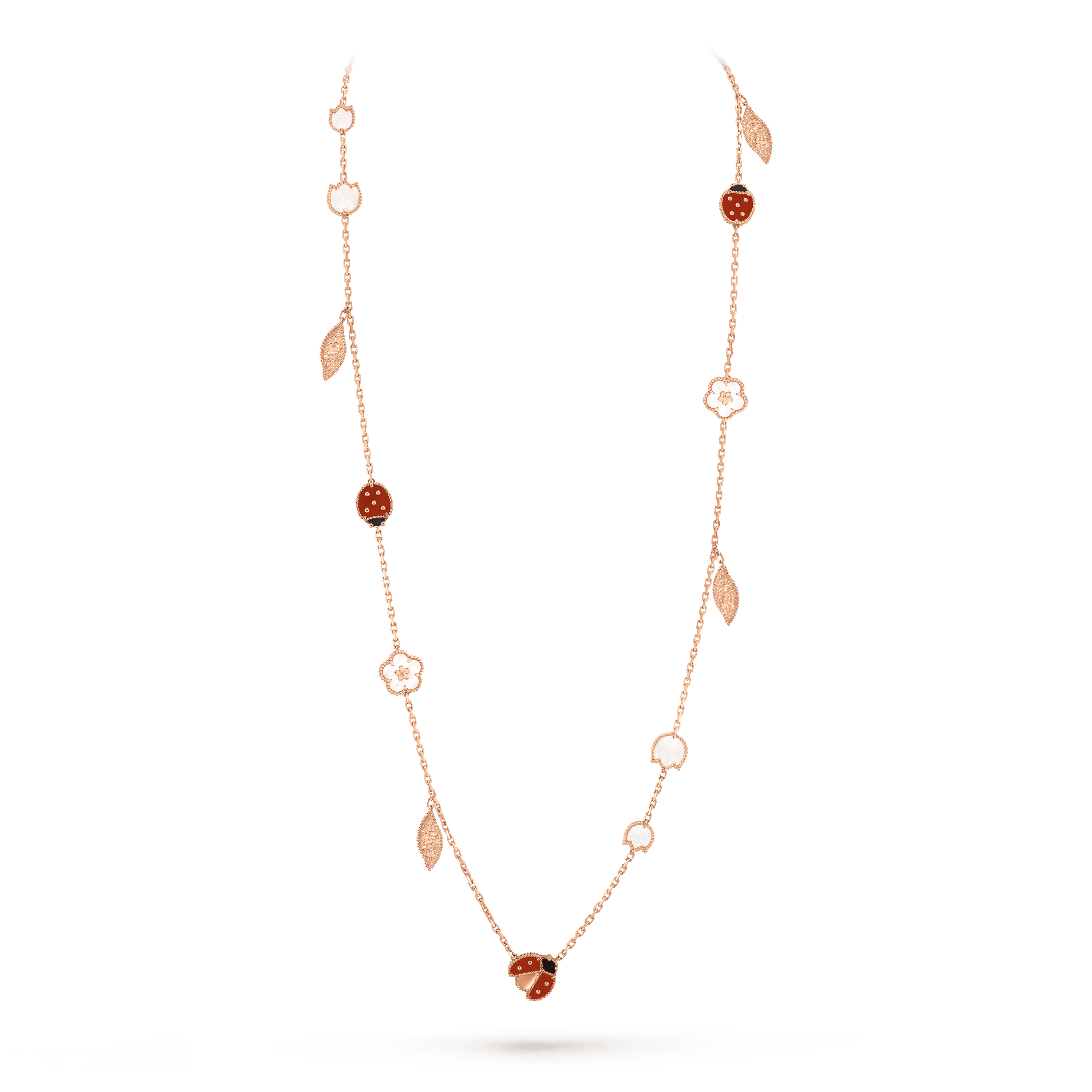 Lucky Spring long necklace, 15 motifs — VCARP7RT00