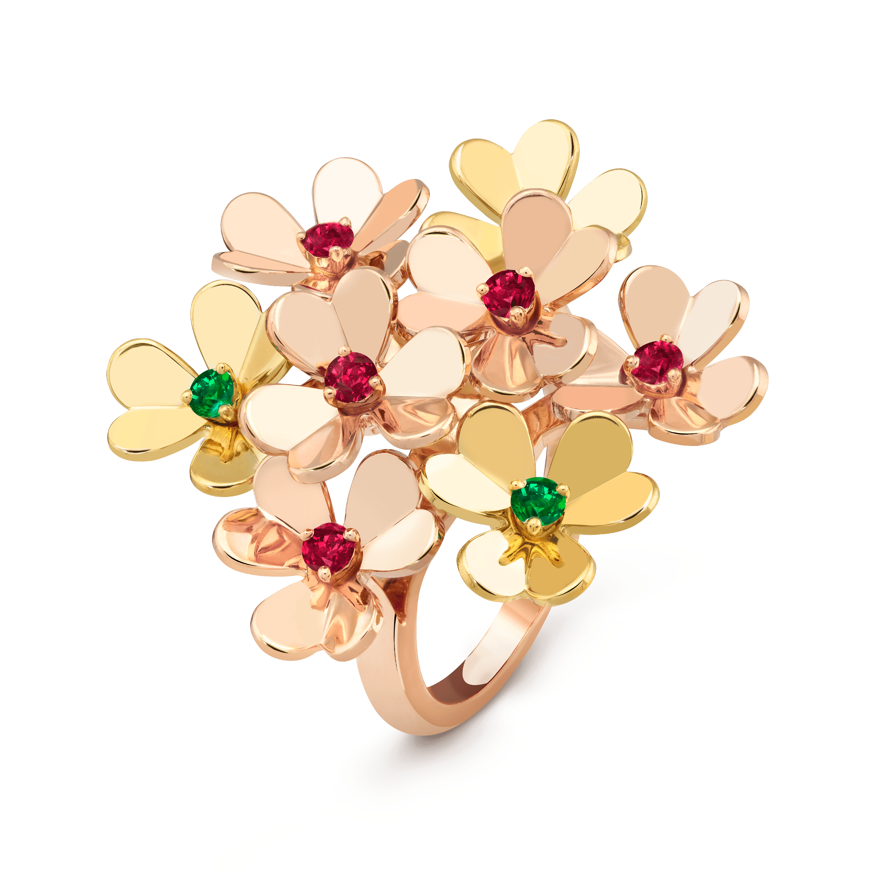 Frivole ring, 8 flowers — yellow gold — VCARP7SE00