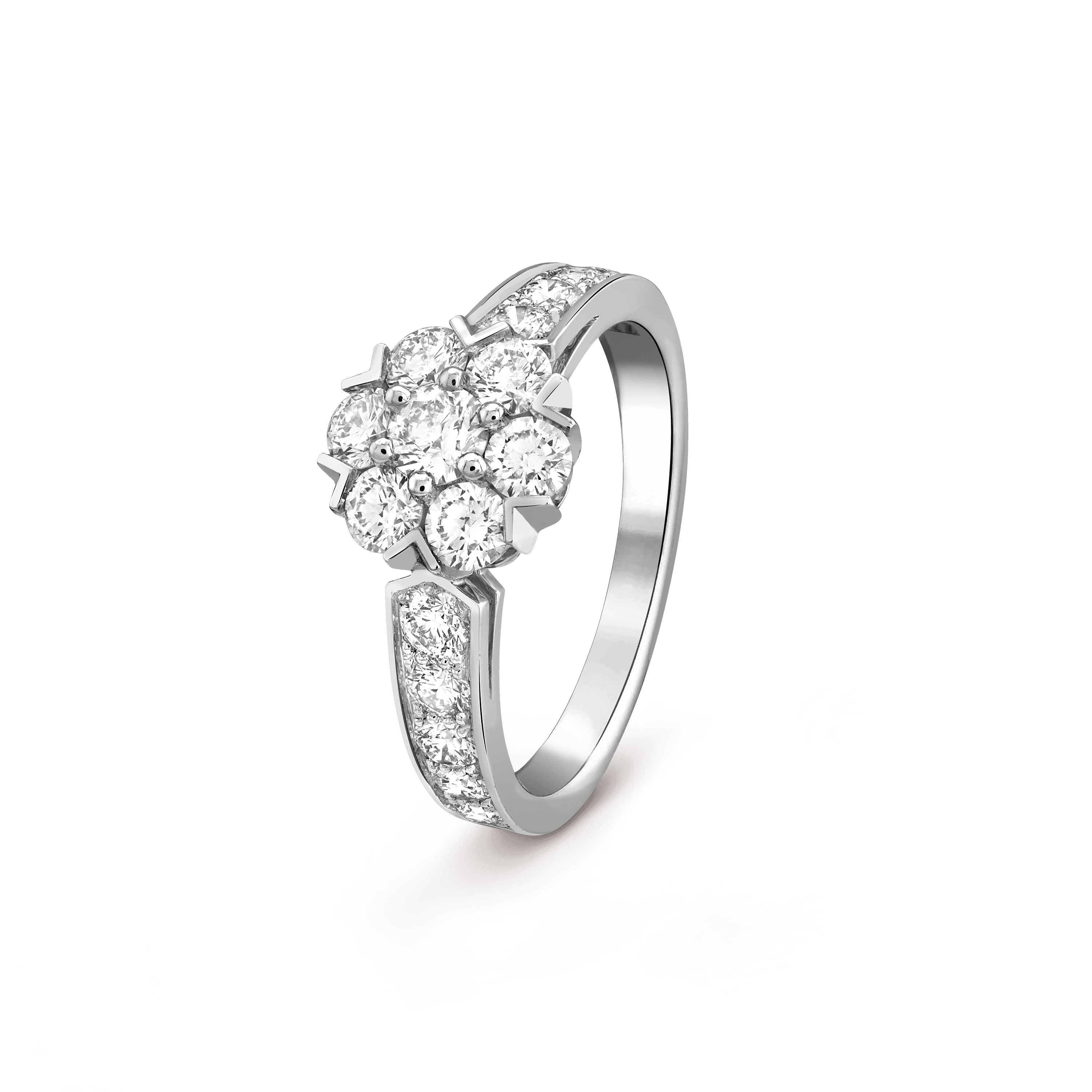 Fleurette ring — diamond, white gold — VCARP9VD00
