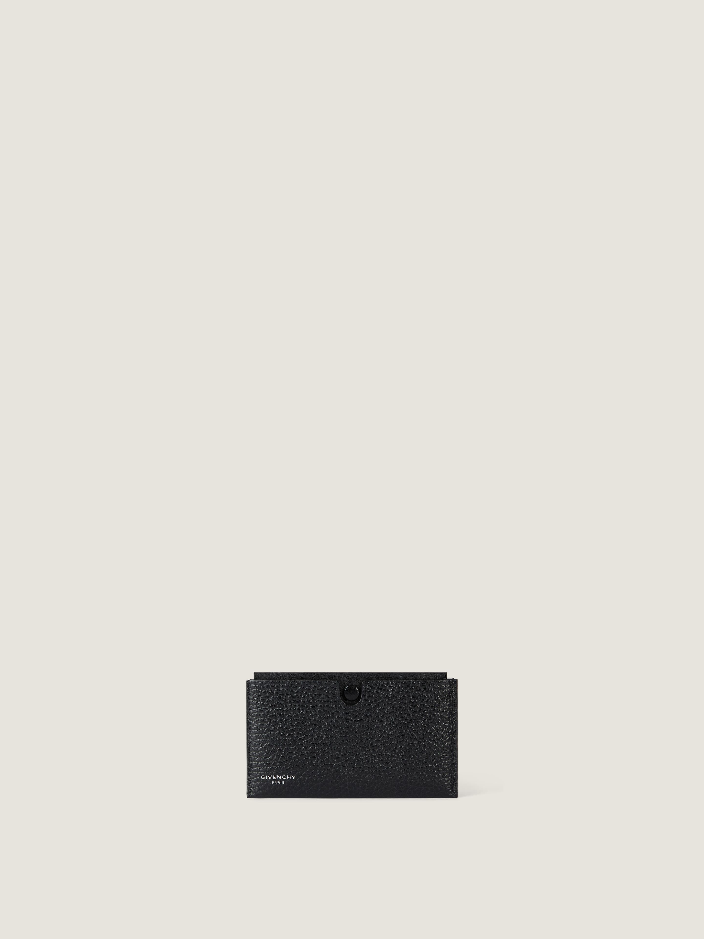 Fold card holder with case in grained leather — BK60GJB2GY-001