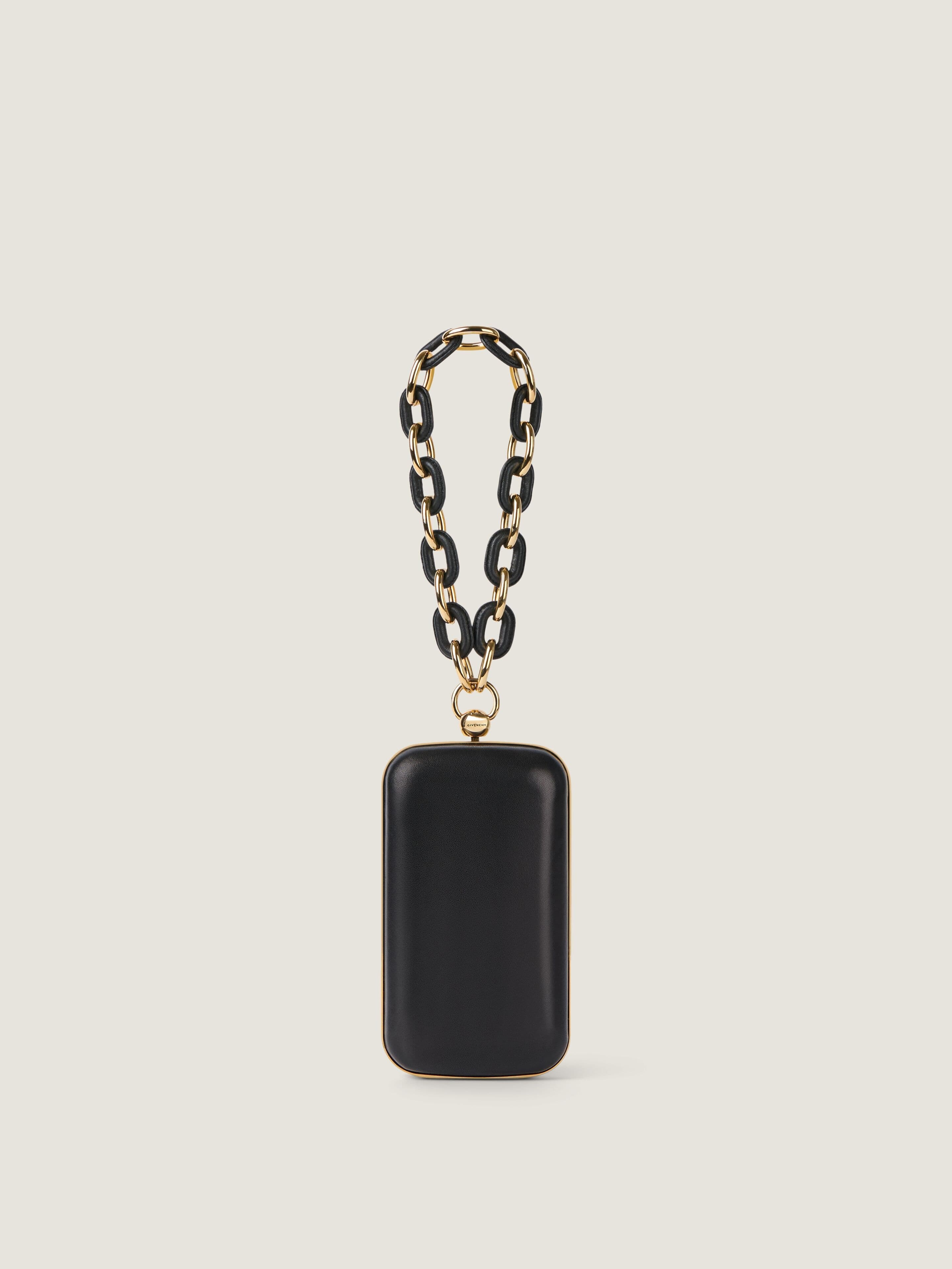 Evening clutch in nappa leather with chain — BB514TB2EB-001