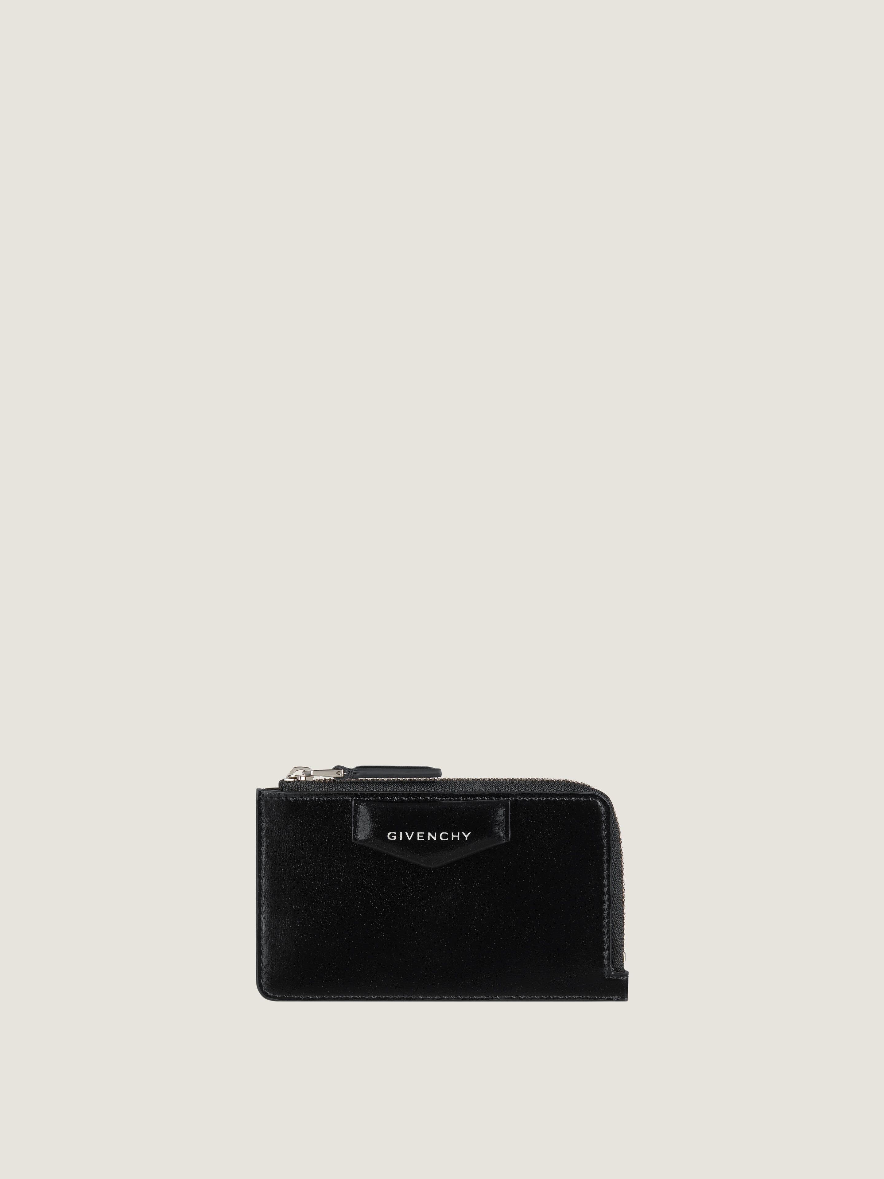 Antigona zipped card holder in Box leather — BB60KEB00D-001