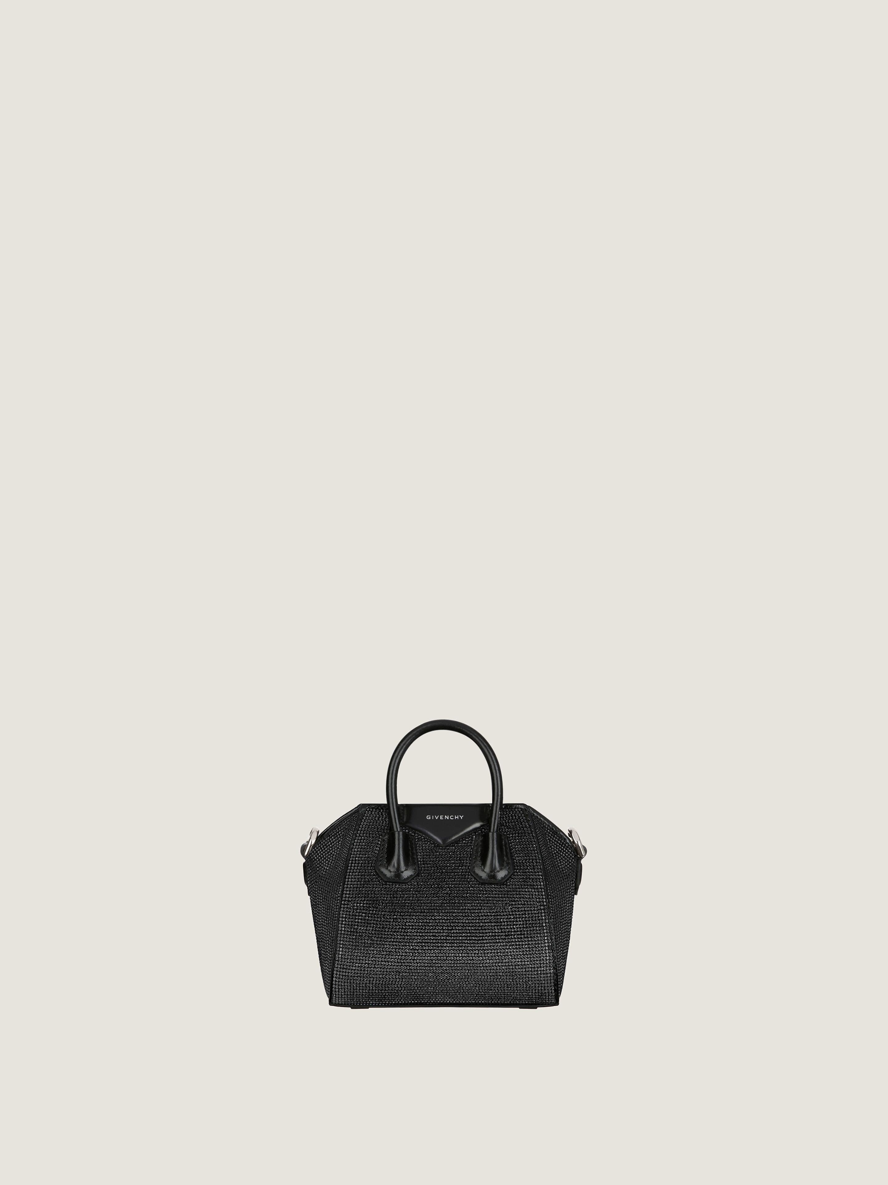 Micro Antigona bag in satin with strass — BB60K4B1QC-001
