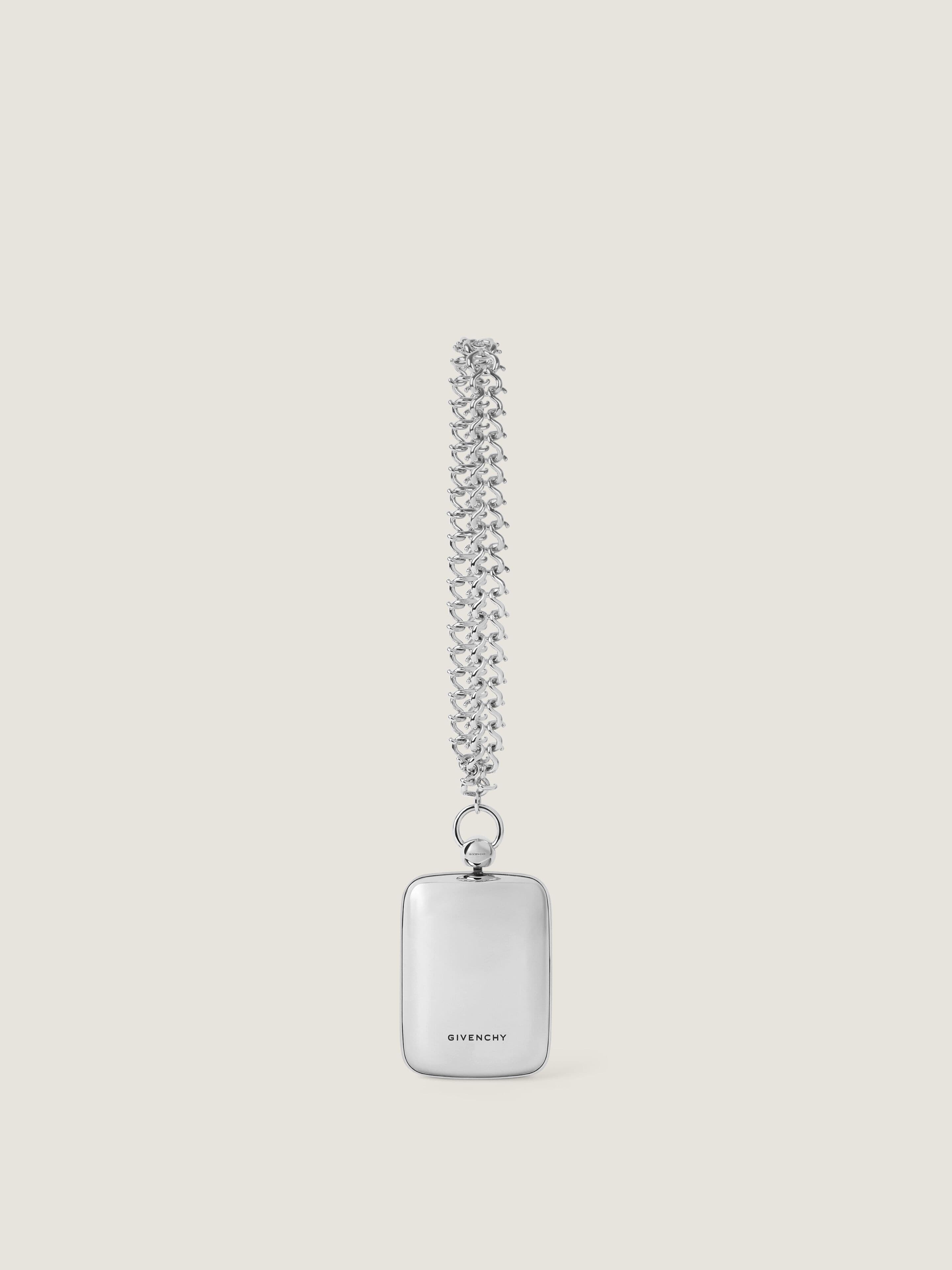 Micro evening clutch in metal leather with chain — BB5151B2ED-040