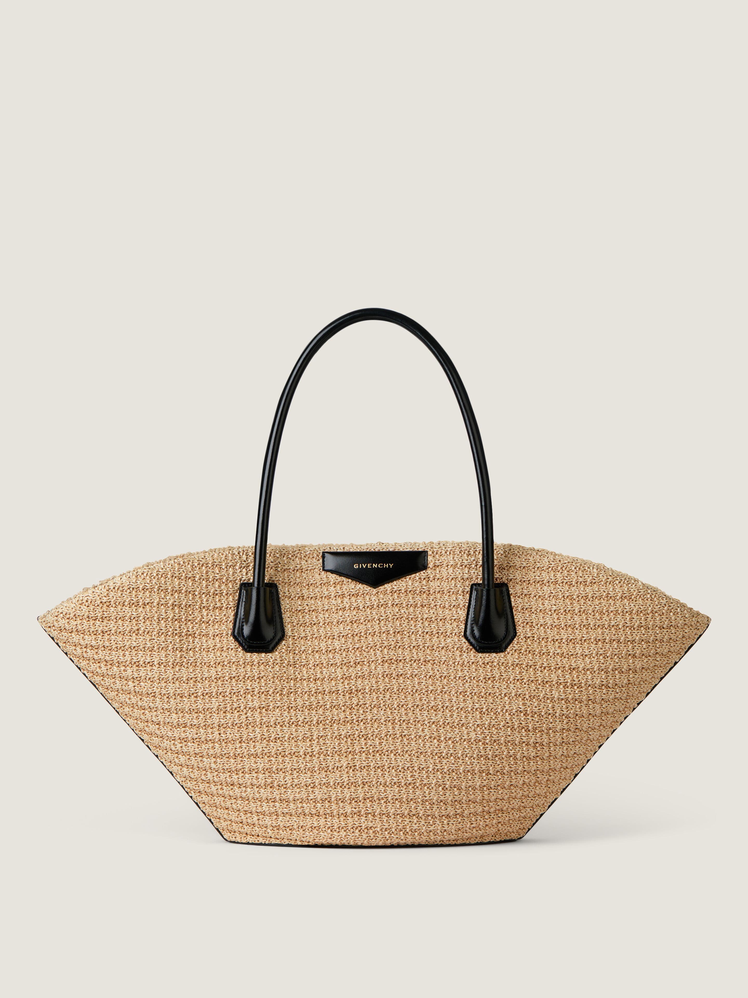 Small Antigona basket bag in raffia — BB519AB2HD-101