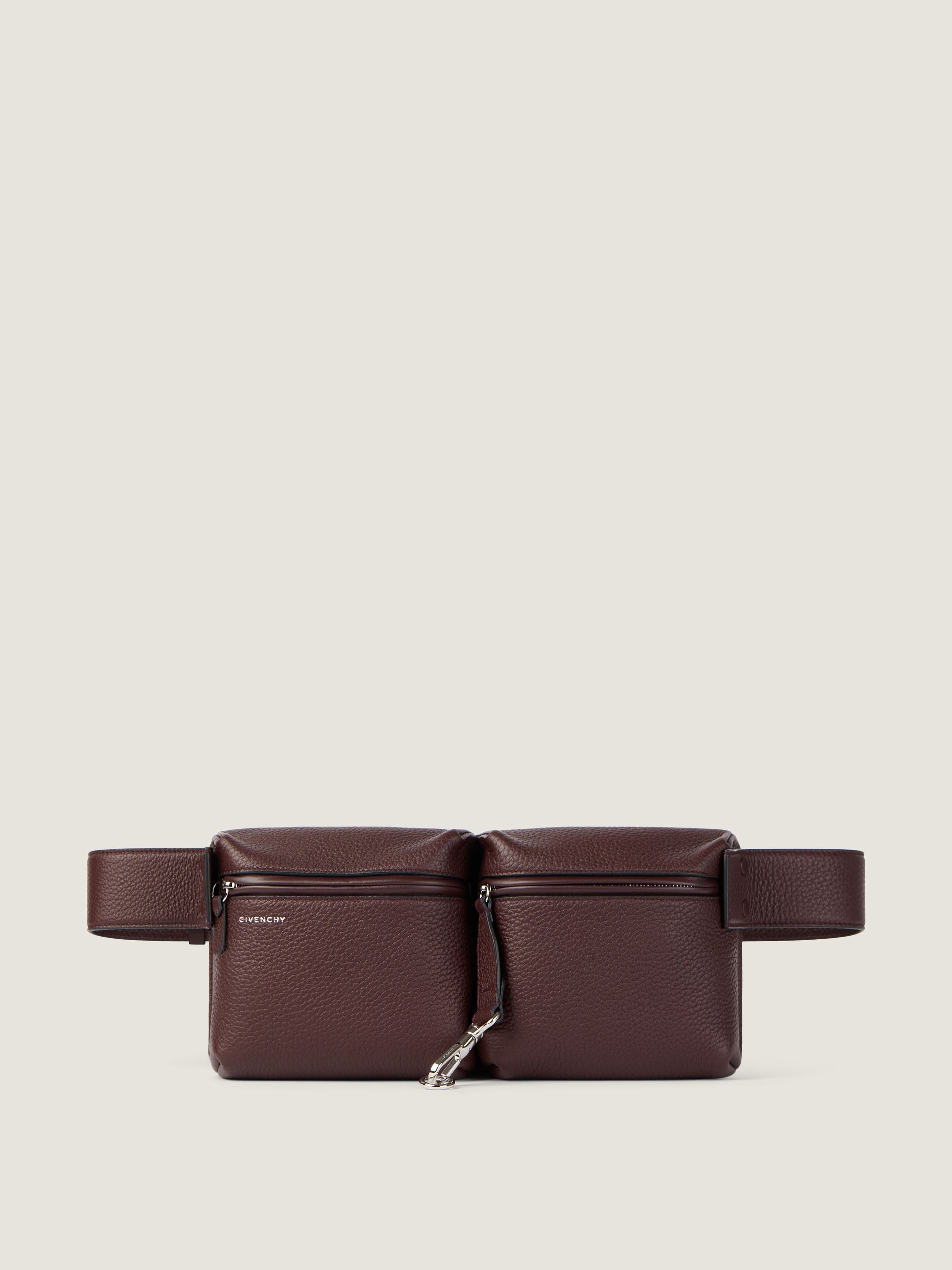 Fold belt bag in grained leather — BKU05HB2GY-202