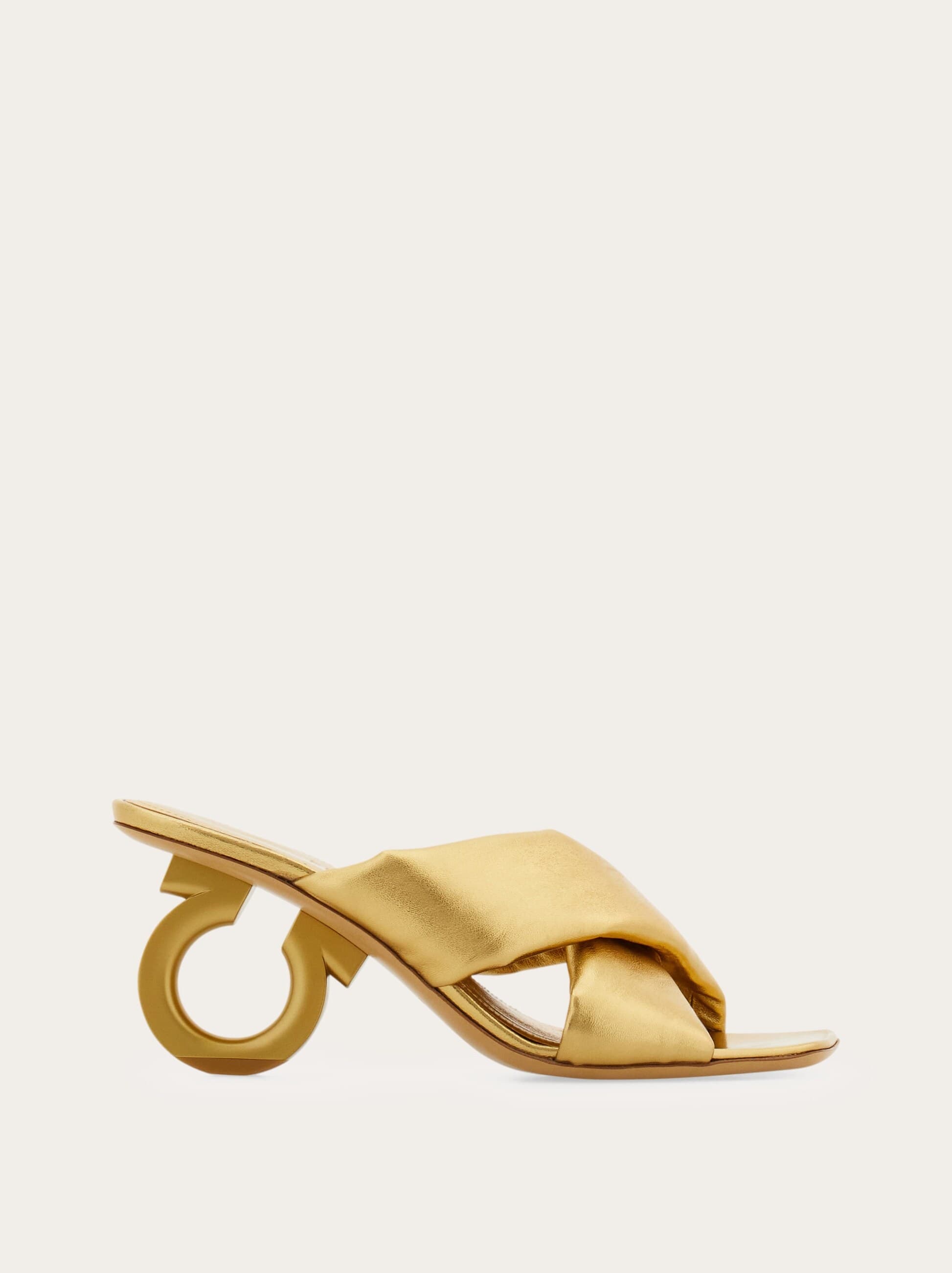Padded sandal with Gancini heel — 782453