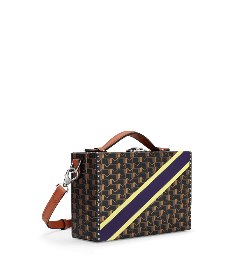 Little Suitcase Painted in Carbon Bronze Yellow Navy — C20156-T100