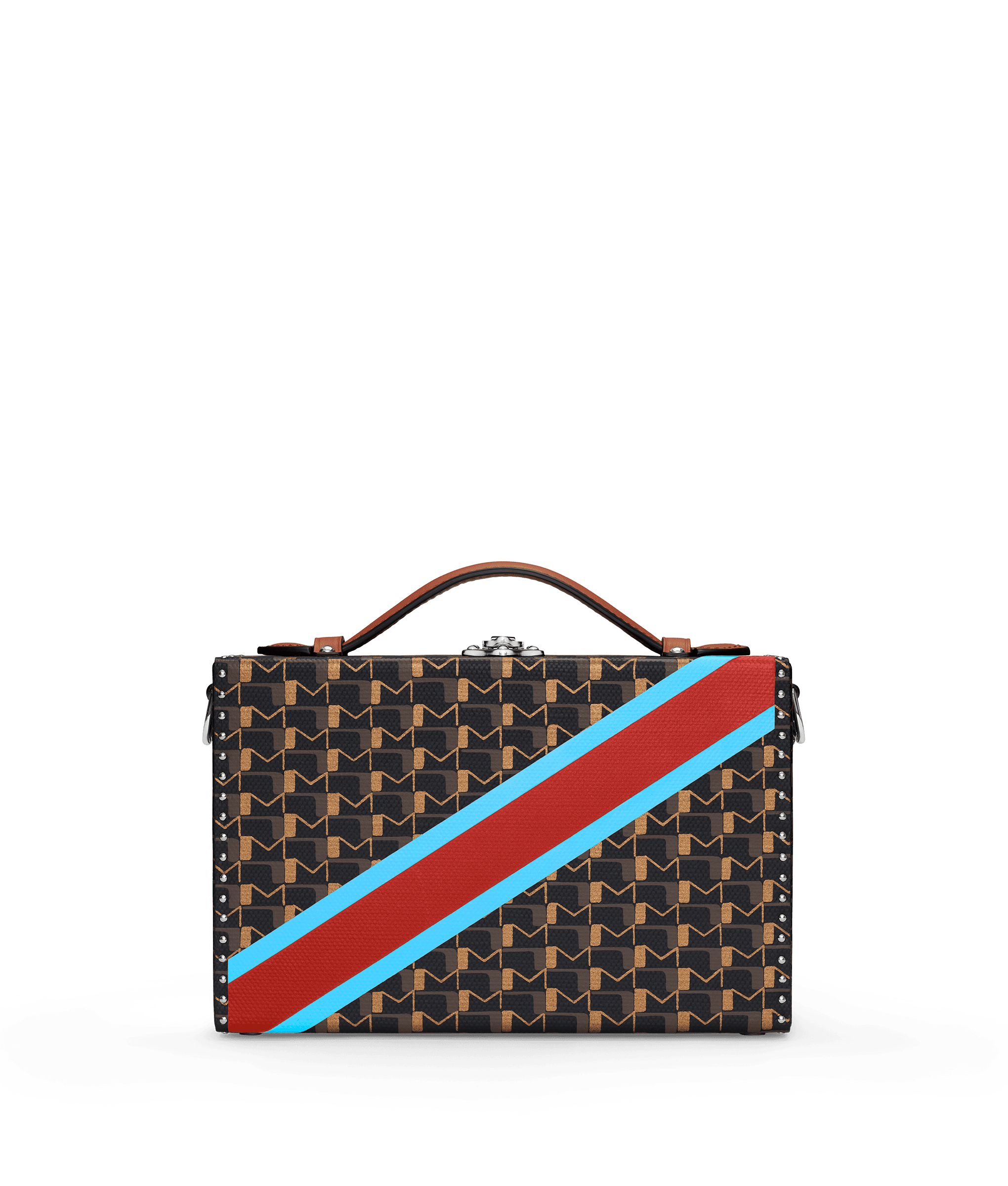 Little Suitcase Painted in Carbon Bronze Blue Red — C20158-T100