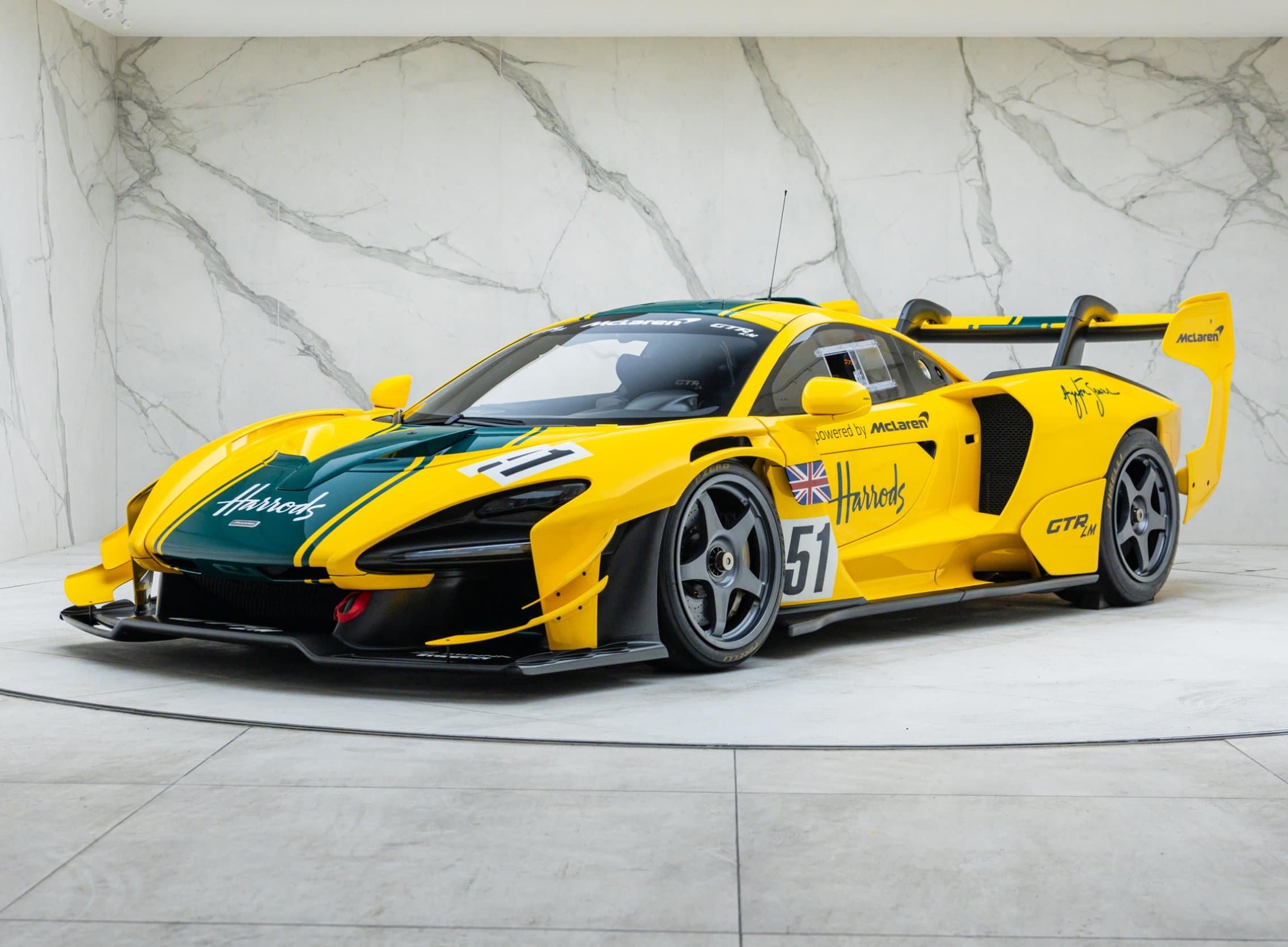 Senna GTR LM — Solar Yellow with Heritage Green