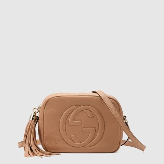 Soho small leather disco bag — rose beige leather — 308364A7M0G2754