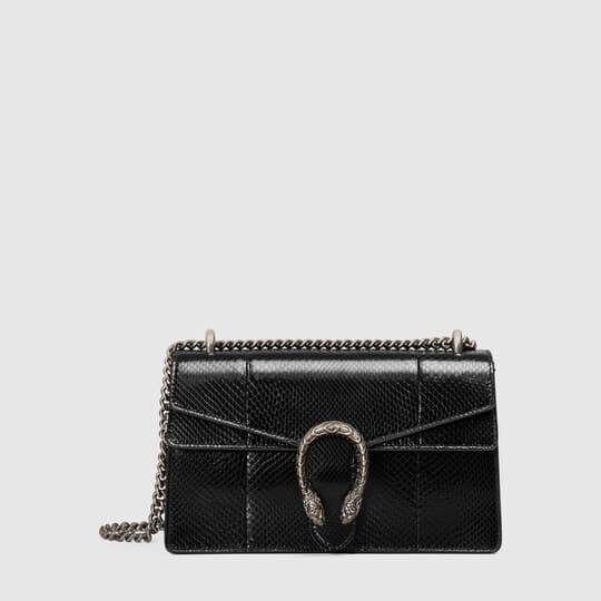 Dionysus python shoulder bag — black python — 400249E3K0N1000
