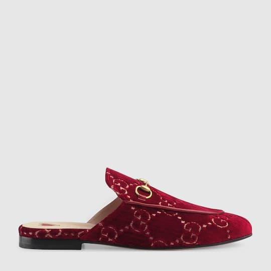 Princetown GG velvet slipper — red GG velvet — 4750949JT206496
