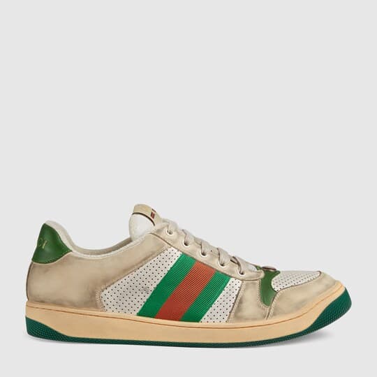 Men's Screener leather sneaker — white leather — 5461630YI209582