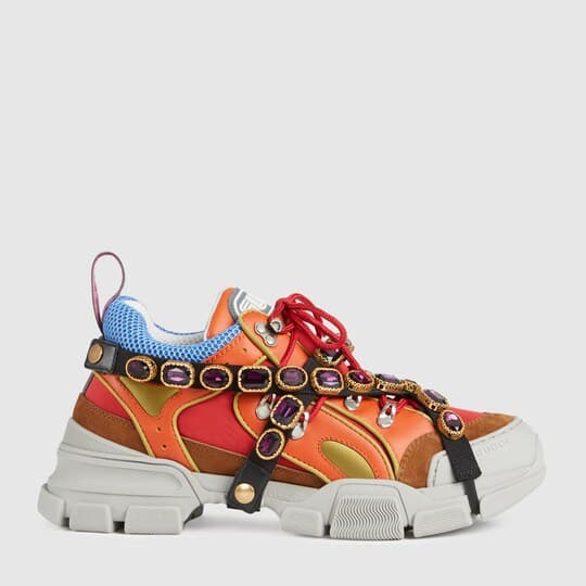 Men's Flashtrek leather sneaker with crystals — orange leather — 5431479PYS06493