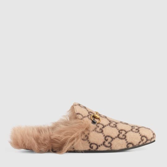 Men's Princetown GG wool slipper — beige/ebony GG wool — 595891G38A09767