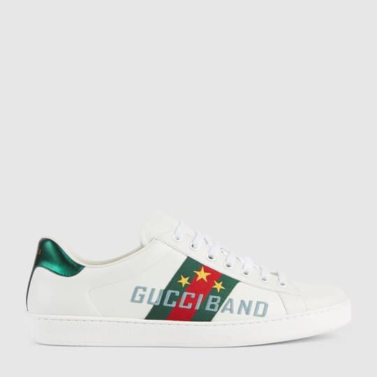 Men's Ace sneaker with Gucci Band — white leather — 6036930FI109069