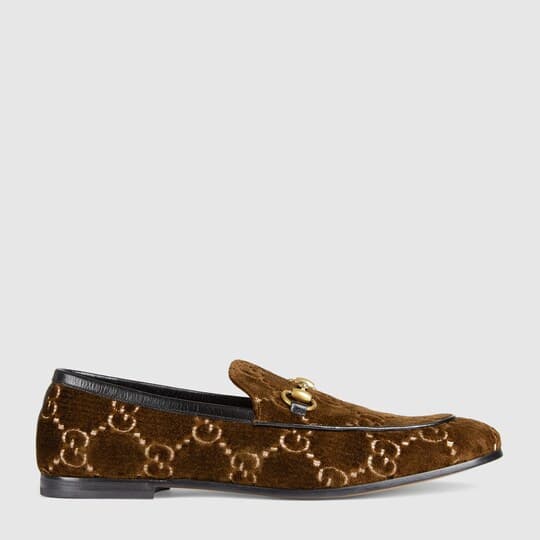 Men's Gucci Jordaan GG velvet loafer — brown GG velvet — 4300889JT802091