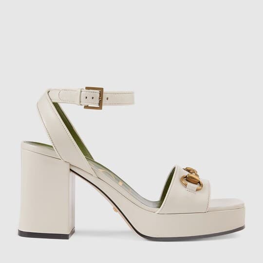 Women's sandal with Horsebit — white leather — 624304CPD909022