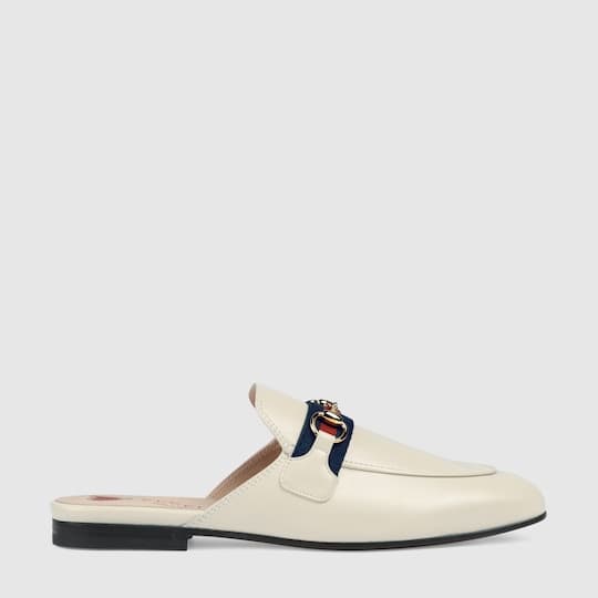 Women's Princetown leather slipper — white leather — 629084CQXM09065