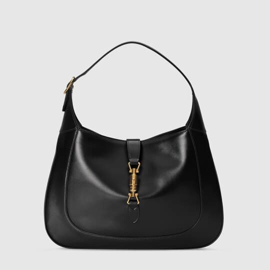 Jackie 1961 medium hobo bag — black leather — 63671210O0G1000