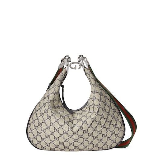 Attache medium shoulder bag — beige and blue Supreme — 70282396GRN4082
