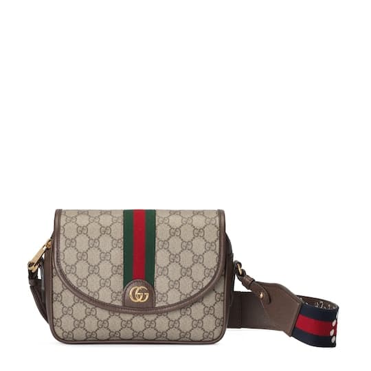 Ophidia small shoulder bag — beige and dark brown GG Supreme — 722117FAAX39789
