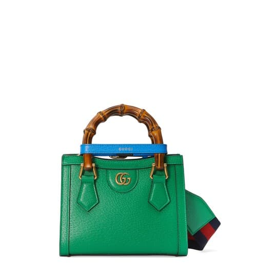 Diana mini tote bag — green leather — 702732U3ZDT3760