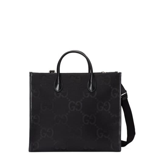 Jumbo GG tote bag — black GG canvas — 678839FABRP1000