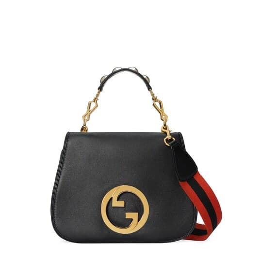 Blondie medium top handle bag — black leather — 721172UXXAG1064