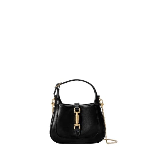 Jackie 1961 super mini bag — black leather — 76024910O0X1000