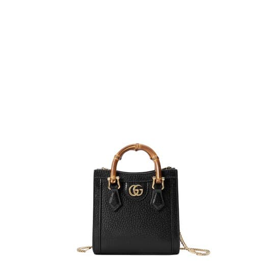 Diana super mini bag — black leather — 760251DJ20G1000
