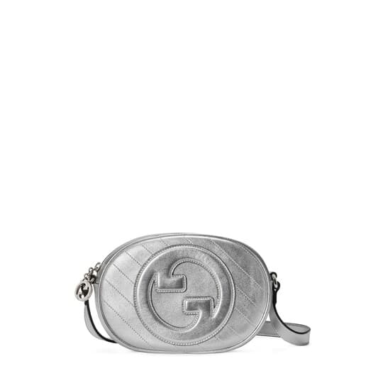 Blondie mini shoulder bag — metallic silver leather — 760175AACBO8106
