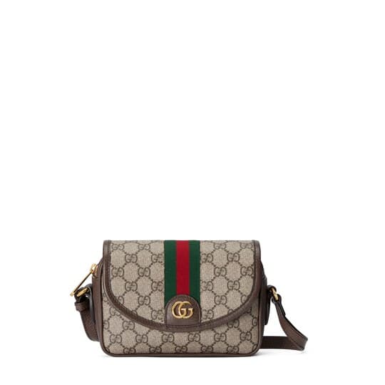 Ophidia GG mini shoulder bag — beige and ebony GG Supreme — 772239FACUJ8745