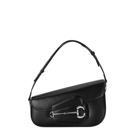 Horsebit 1955 shoulder bag — black leather — 7641551DB0N1000