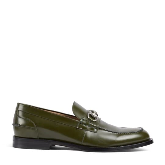 Men's loafer with Horsebit — forest green leather — 851398AAFAR3037