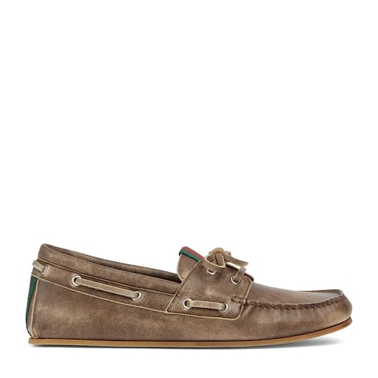 Men's boat shoe — brown leather — 860008AAF592273