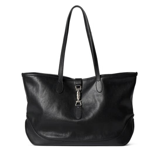 Jackie medium tote bag — black leather — 867015AAGA71000