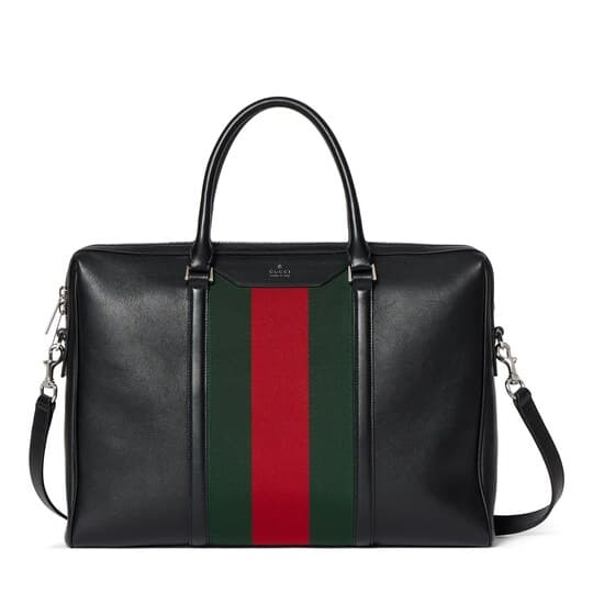 Mega Web Trademark medium briefcase — black leather — A0007XAAGSU1053