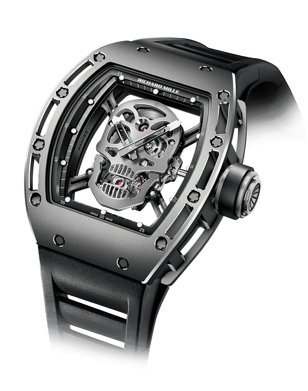 Tourbillon Skull RM 052 — Manual winding tourbillon movement with hours and minutes
