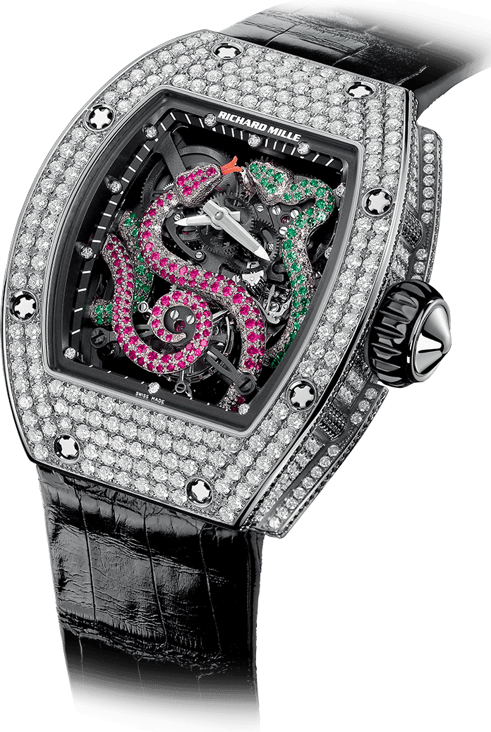 Tourbillon Serpent RM 026 — Manual winding tourbillon movement with hours, minutes and power-reserve indicator