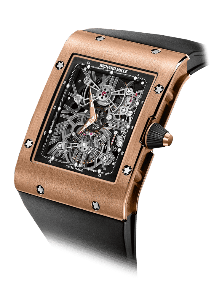 Tourbillon Extra Flat RM 017 — Manual winding, extra-flat tourbillon movement with hours, minutes, power-reserve and function indicators