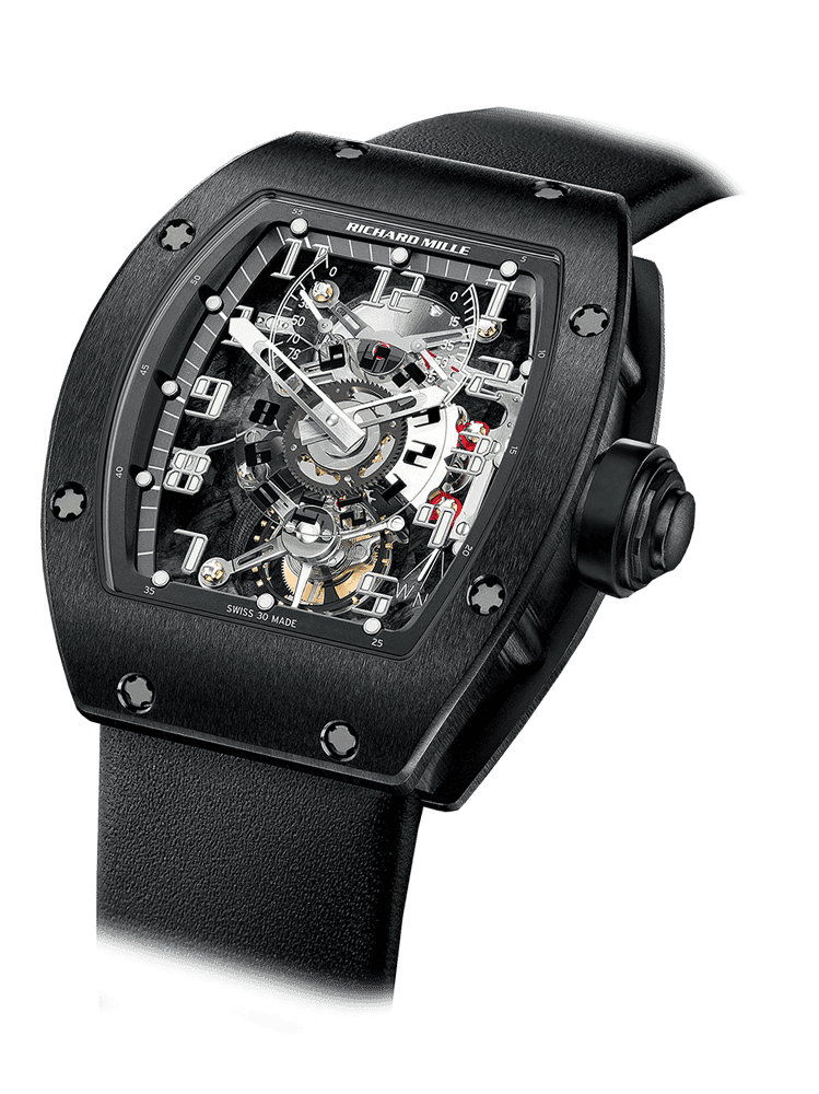 RM 003 Tourbillon Dual Time Zone RM 003-V2 — Manual winding tourbillon movement with hours, minutes, dual time zone indicator, function selector, power-reserve…