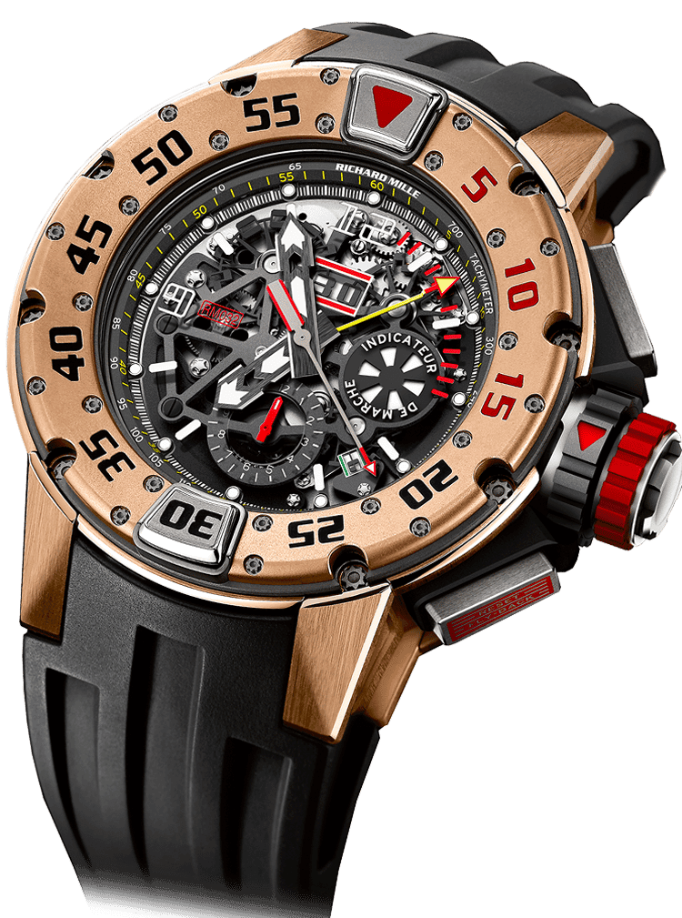 Automatic Winding Flyback Chronograph RM 032 — Automatic winding movement with hours, minutes, oversize date, month, flyback chronograph with minutes and seconds…